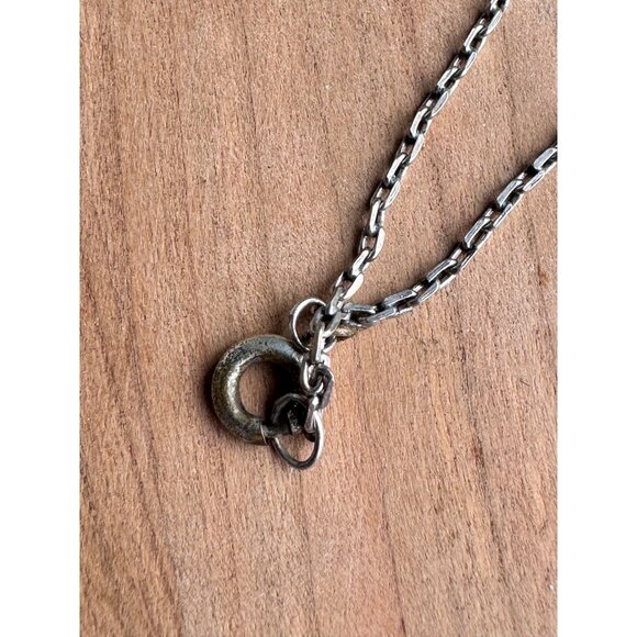 Sterling Silver Cross Pendant Necklace With Blue Opal Inlay 23" Chain For Women - Picture 3 of 8